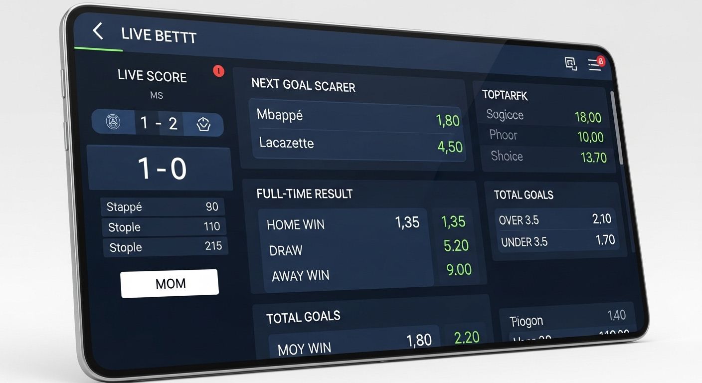 Fonctionnalités de paris en direct live betting